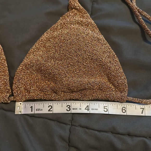 Women’s Metallic Brown Triangle Bikini Top - Picture 9 of 11